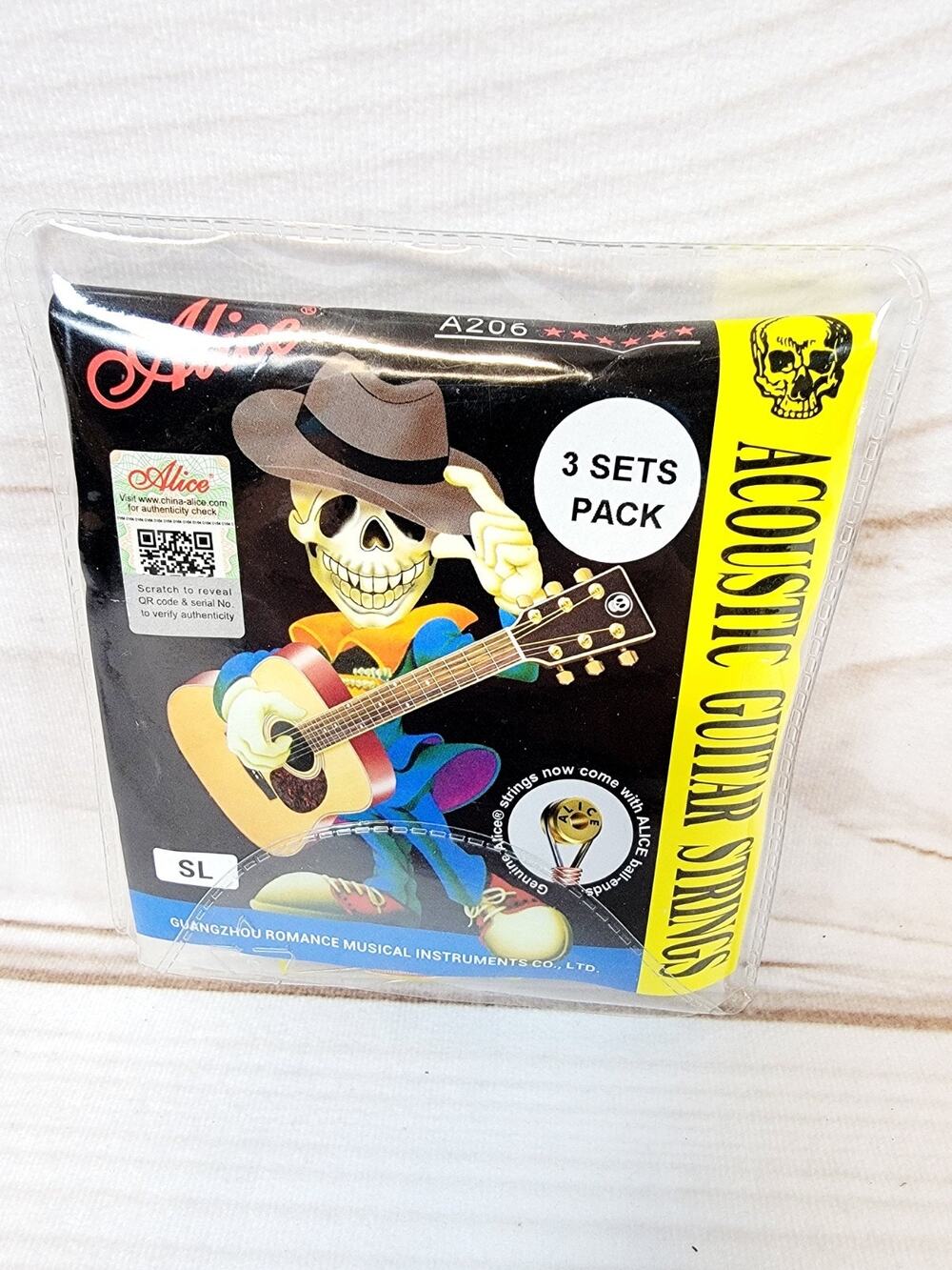 Alice A206 Acoustic Guitar Strings, Phosphor Bronze Wound String 3 Sets Pack SL